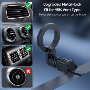 Blavec Automobilio laikiklis BH-03 magnetinis žiedas prie oro angos (BH03-MAVRB) juodas