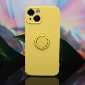 Dėklas telefonui su piršto laikikliu Xiaomi Redmi Note 13 4G (global) geltonas
