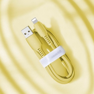 USB laidas Baseus Colorful geltonas Lightning 120cm