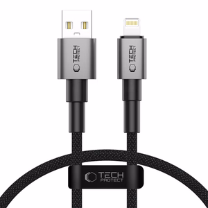Tech-Protect Ultraboost DNA USB-A / Lightning laidas 12W/2.4A 25 cm - pilkas