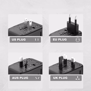 Tech-Protect TA200 EU / UK / US / AU adapteris - juodas