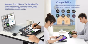 HUION Kamvas Pro 12 GT-116 11,6 col. FHD grafinė planšetė su ekranu