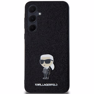 Чехол Karl Lagerfeld Fixed Glitter Ikonik Logo Metal Pin для Samsung Galaxy A55 - чёрный