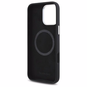 Mercedes silikoninis toninis logotipas medžio raštas Magnetinis dėklas telefonui iPhone 16 Pro Max - juodas