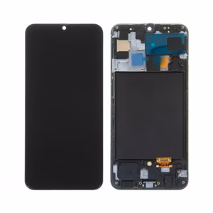 LCD дисплей совместимый с Samsung A505 A50 черный с рамкой HQ
