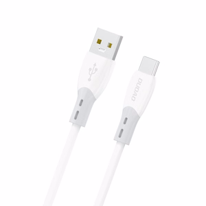 Кабель Dudao L25ST USB-A - USB-C, 5A, мягкое силиконовое плетение, 1м, белый