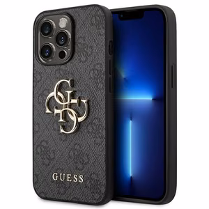 Guess 4G Big Metal Logo Case for iPhone 14 Pro Max - Gray