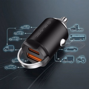 Blavec Car charger BS-02B Aero - USB + Type C - QC 3.0 18W PD 30W (CCBS02BA-UCB) black