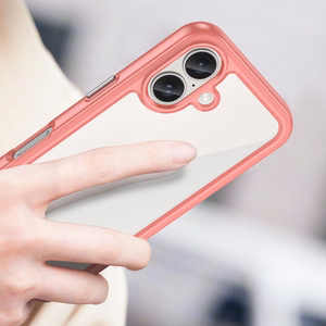 Outer Space dėklas telefonui su geliniu rėmeliu iPhone 16 - raudonas