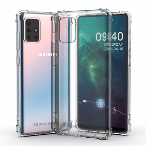 Dėklas telefonui Wozinsky – atsparus smūgiams, patvarus su militarinės klasės apsauga, skirtas Samsung Galaxy A72 4G, skaidrus