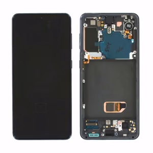 LCD ekranas Samsung G991 S21 5G su lietimo ekranu ir rėmeliu Phantom Grey originalus (naudotas Grade B)