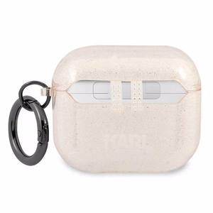 Karl Lagerfeld Glitter Karl's Head Case for AirPods 3 - Gold