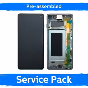 LCD Display Compatible With Samsung G973 S10 With Frame / Prism Green / (Pre-assembled Service Pack)