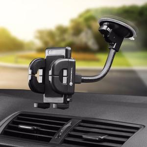 Automobilinis universalus telefono laikiklis Forcell (17cm) Long arm tvirtinamas ant stiklo, juodas