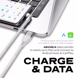 STATIK PowerPivot Pro нейлоновый плетеный кабель, USB-C – USB-C, 3 м, белый