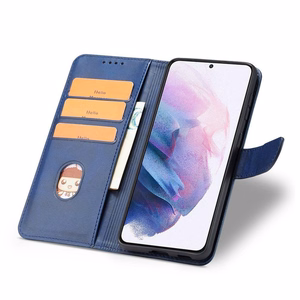 Elegantiškas magnetinis dėklas Flip Cover Samsung Galaxy S22+ (S22 Plus) mėlynas