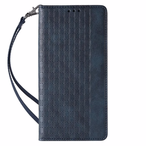 Magnet Strap Case чехол для Samsung Galaxy S23 Ultra флип-кошелёк мини-ремешок подставка синий
