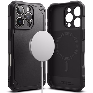 Ringke Rugged Gear magnetinis MagSafe dėklas telefonui iPhone 16 Pro - juodas