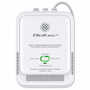 Qoltec 52576 датчик угарного газа | CO детектор | 85dB сигнализация | LED