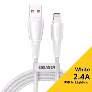 USB laidas Essager Rain baltas Lightning 200cm