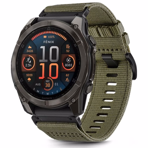 Dirželis TECH-PROTECT NYLON CLASSIC GARMIN FENIX 5X / 5X PLUS / 6X / 6X PRO / 7X / 8 (51 MM) alyvinis žalias