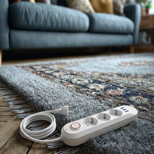 Maclean elektros paskirstytuvas, prailginimo laidas su 3 lizdais + 3xUSB, 110–240 V kintama srovė, 50/60 Hz, 2,1 A, maks. 2500 W, 1,5 m, baltas, MCE394 W