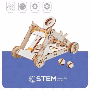 Деревянный конструктор Катапульта, развивающая STEM-игрушка
