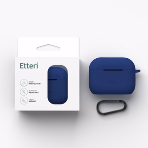 Etteri silikoninis dėklas, skirtas AirPods Pro 3 tamsiai mėlynas