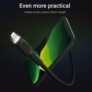 Green Cell KABGC12 USB-A–Lightning laidas, 2 m, juodas