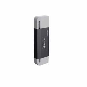 Devia kortelių skaitytuvas 2in1 EL240 USB/USB-C 3.0 juodas
