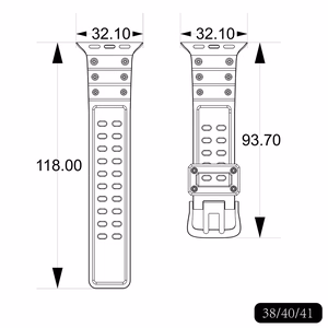 Dirželis Triple Protection Apple Watch 38 / 40 / 41 mm apyrankė – žalias