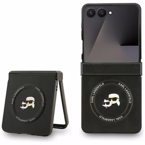 KARL LAGERFELD чехол для SAMSUNG Z Flip7 совместимый с MagSafe KLHMZF7PSMLRKCK (PU K&C PINS) чёрный