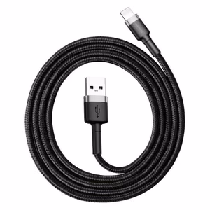 Кабель Baseus Cafule USB Lightning 2,4A 1м (серо-чёрный)