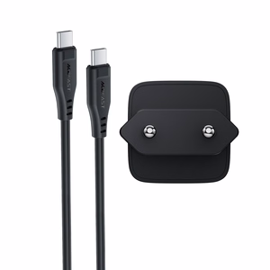 Įkroviklis Acefast A118 30W GaN USB-C + USB-C į USB-C laidas 1.2m juodas