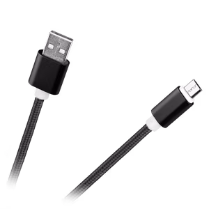 M-Life USB to micro-USB nylon cable, black, 1 m