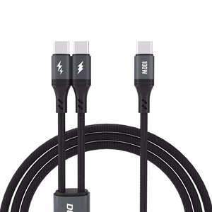 Dudao L3F 2в1 Кабель 100W 1.2m 2x USB-C - чёрный