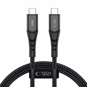 Tech-Protect Ultraboost UB11T Кабель USB-C / USB-C PD 240W / QC3.0 100 см - чёрный