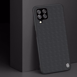 Nillkin Textured Case patvarus sustiprintas dėklas su geliniu rėmu ir nailono nugarėle Samsung Galaxy A22 4G juodas