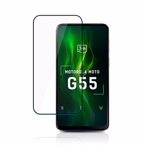 Закалённое стекло 3mk HardGlass Max Lite чёрное для Motorola Moto G55 5G
