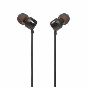 JBL Tune 110 į ausis įstatomos ausinės su 3,5 mm mini jack jungtimi ir nuotolinio valdymo pulteliu, juodos