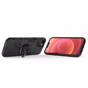 Ring Armor dėklas telefonui iPhone 14 Pro Max šarvuotas dangtelis su magnetiniu laikikliu ir žiedu juodas