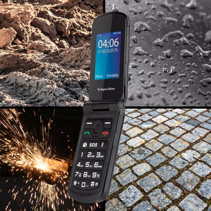 Krüger&Matz Iron 5 Flip – atsparus 4G atlenkiamasis telefonas, IP68/IP69K (KM0466)