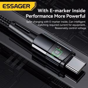 Кабель Essager "Ultra" тёмно-серый Type-C / Type-C 200 см (до 240 Вт)