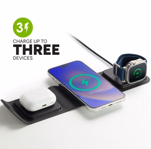 mophie 3-in-1 kelioninis įkroviklis su MagSafe (EU), juodas