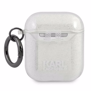 Karl Lagerfeld Glitter Karl's Head чехол для AirPods 1/2 - серебряный