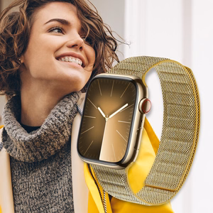 Crong Melange magnetinis dirželis, skirtas Apple Watch 38 / 40 / 41 mm ir 42 mm (Series 10 / 11), geltonas melanžas