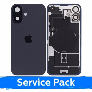 Задняя крышка совместимая с Apple iPhone 16 / черная / (Service Pack)