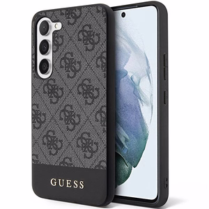 Guess GUHCS23SG4GLGR S23 S911 juodas/juodas kietas dėklas 4G Stripe kolekcija