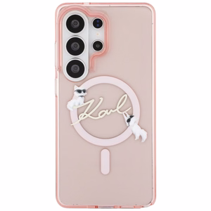 Karl Lagerfeld чехол IML KC Script MagSafe для Samsung Galaxy S26 Ultra розовый