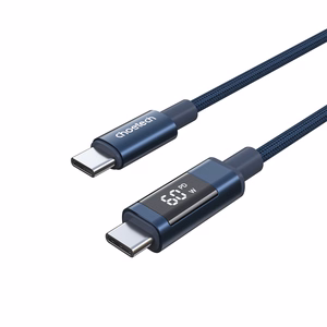 Choetech XCC-1068 PD 60W USB-C — USB-C кабель с дисплеем 1.2 m — синий